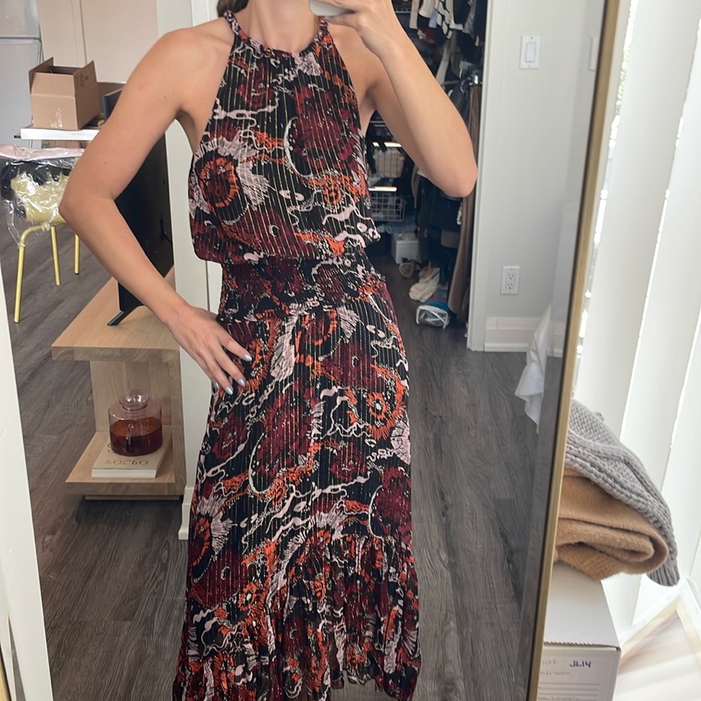 ALC Halterneck Maxi Patterned Dress, Size 00
